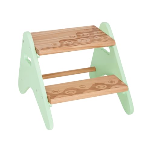 B. spaces Stabiler Tritthocker Kinder aus Holz – Hocker, Schemel mit 2 Stufen – Kindermöbel mintfarben für Bad, Küche, Kinderzimmer ab 2 Jahre, Klein, Mint von B.