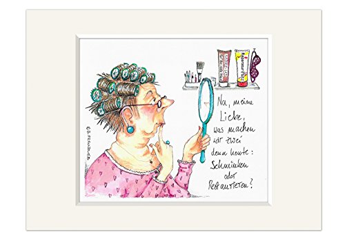 B.Freundlieb Kunstdruck ~ Na meine Liebe, schminken oder Restaurieren ~ Frau Druck, 24 x 30 cm, Rechteckig, Querformat, Warme Töne, Romantisch, Wohnzimmer B.Freundlieb Kunstdruck ~ Na meine Liebe, schminken oder Restaurieren ~ Frau Druck, 24 x 30 cm, Rechteckig, Querformat, Warme Töne, Romantisch, Wohnzimmer von B.Freundlieb