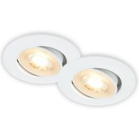 2er Set LED Einbaustrahler LED Einbauleuchten Spots Flach Schwenkbar Warmweiß von Briloner