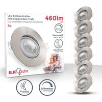 B.k.licht - 6x led Einbauleuchte dimmbar Deckenlampe Einbauspots schwenkbar 5W Spot Strahler - 50 von B.K.LICHT