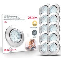 B.k.licht - 6x led Einbaustrahler schwenkbar weiß GU10 Decken-Spot Einbau-Leuchte: 10 Stück, Matt Nickel - 50 von B.K.LICHT