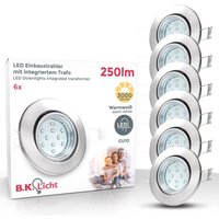 B.k.licht - 6x led Einbaustrahler schwenkbar weiß GU10 Decken-Spot Einbau-Leuchte: 6 Stück, Matt Nickel - 50 von B.K.LICHT