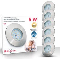 B.k.licht - 3x led Einbaustrahler ultra-flach Badzimmer IP44 Decken-Spot Einbau-Leuchte GU10: 6 Stück - 50 von B.K.LICHT