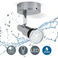 Wandleuchte - 4,8W, 400lm, led, schwenkbar, IP44, warmweiß, silberfarbig von B.K.LICHT