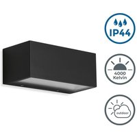 B.k.licht - led Außen-Wandleuchte Lampe Up-Down Light Hauswand Fassade Strahler 12W schwarz: Schwarz von B.K.LICHT