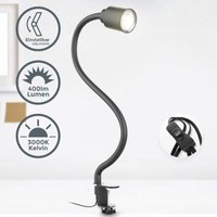 Led Klemmleuchte Leselampe flexibel Tischlampe Schreibtisch flex schwarz 5W GU10 - 10 von B.K.LICHT