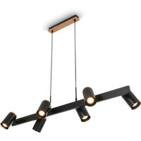 Briloner duta Pendelleuchte, Schwenkbar, GU10 Fassung, 6-flammig, Schwarz-Holz, 110 x 24,9 x 120 cm von B.K.LICHT