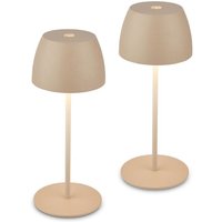 Briloner SERINA MINI 2er Set LED Tischlampe kabellos, Touch, Dimmbar, USB-C Aufladung, IP44, Beige, Ø8 x 20 cm Briloner SERINA MINI 2er Set LED Tischlampe kabellos, Touch, Dimmbar, USB-C Aufladung, IP44, Beige, Ø8 x 20 cm von B.K.LICHT