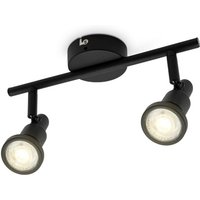 Deckenleuchte Bad led Decken-Strahler Spot 2x GU10 Schwarz Badezimmer-Lampe IP44 von B.K.LICHT