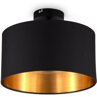 Deckenleuchte schwarz gold Stoffschirm E27 30cm Schlafzimmer-Lampe Wohnzimmer - 10 von B.K.LICHT