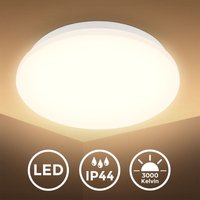LED Bad-Deckenlampe Leuchte mit Bewegungsmelder rund 27cm IP44 12W Flur warmweiß von B.K.LICHT