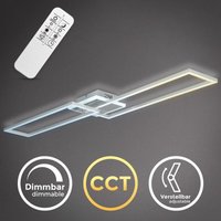 B.k.licht - Deckenlampe 110x24,8 cm - 40W, 5200lm, led, dimmbar, Fernbedienung, cct, silberfarbig von B.K.LICHT
