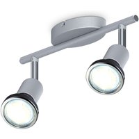 Led Deckenleuchte Wohnzimmer schwenkbar GU10 Metall Decken-Spot Lampe 2-flammig - 50 von B.K.LICHT