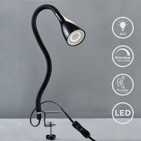 Led Klemm-Leuchte dimmbar Leselampe flexibel Tisch-Lampe schwarz 5W B.k.licht 10 von B.K.LICHT