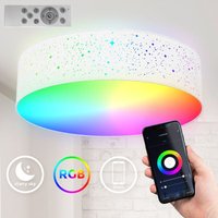 LED Stoffdeckenleuchte Wifi Smart Deckenlampe RGB CCT 18W 39cm App Fernbedienung von B.K.LICHT