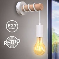 Led Wandleuchte Retrolampe Industriell Metall Holz Vintage Flur Bettlicht weiß - 20 von B.K.LICHT