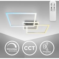 B.k.licht - Deckenlampe 50x38,8 cm - 40W, 4200lm, led, dimmbar, Fernbedienung, cct, silberfarbig von B.K.LICHT