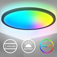 B.k.licht - led Panel 42 cm - 22W, 2700lm, dimmbar, Fernbedienung, rgbw, schwarz von B.K.LICHT
