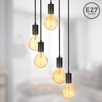 Pendelleuchte Vintage Retro Hängeleuchte Fassung Wohnzimmer Edison E27 schwarz - 10 von B.K.LICHT