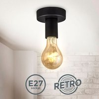 Retro Deckenspot Vintage Wandlampe Schlafzimmer Flurleuchte Edison E27 schwarz - 10 von B.K.LICHT