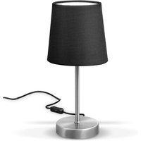 B.k.licht - Tischlampe Stoff Nachttisch-Leuchte Wohnzimmerlampen Dekoleuchte E14 schwarz led - 10 von B.K.LICHT
