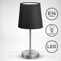 B.k.licht - Tischlampe Stoff Nachttisch-Leuchte Wohnzimmerlampen Dekoleuchte E14 schwarz led - 10 von B.K.LICHT