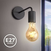 Vintage Wandlampe Retro Wandspot schwarz matt Flur Leuchte Wohnzimmer Edison E27 - 10 von B.K.LICHT