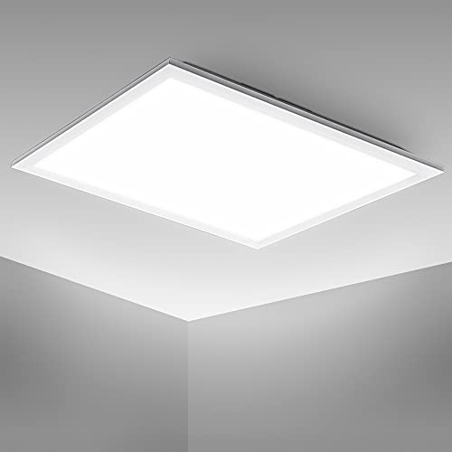 B.K.Licht - LED Deckenlampe ultraflach, neutralweiße Lichtfarbe, 22 Watt, 2200 Lumen, LED Panel, LED Deckenleuchte, LED Lampe, Wohnzimmerlampe, Schlafzimmerlampe, Küchenlampe, 45x45x6 cm, Weiß von B.K.Licht