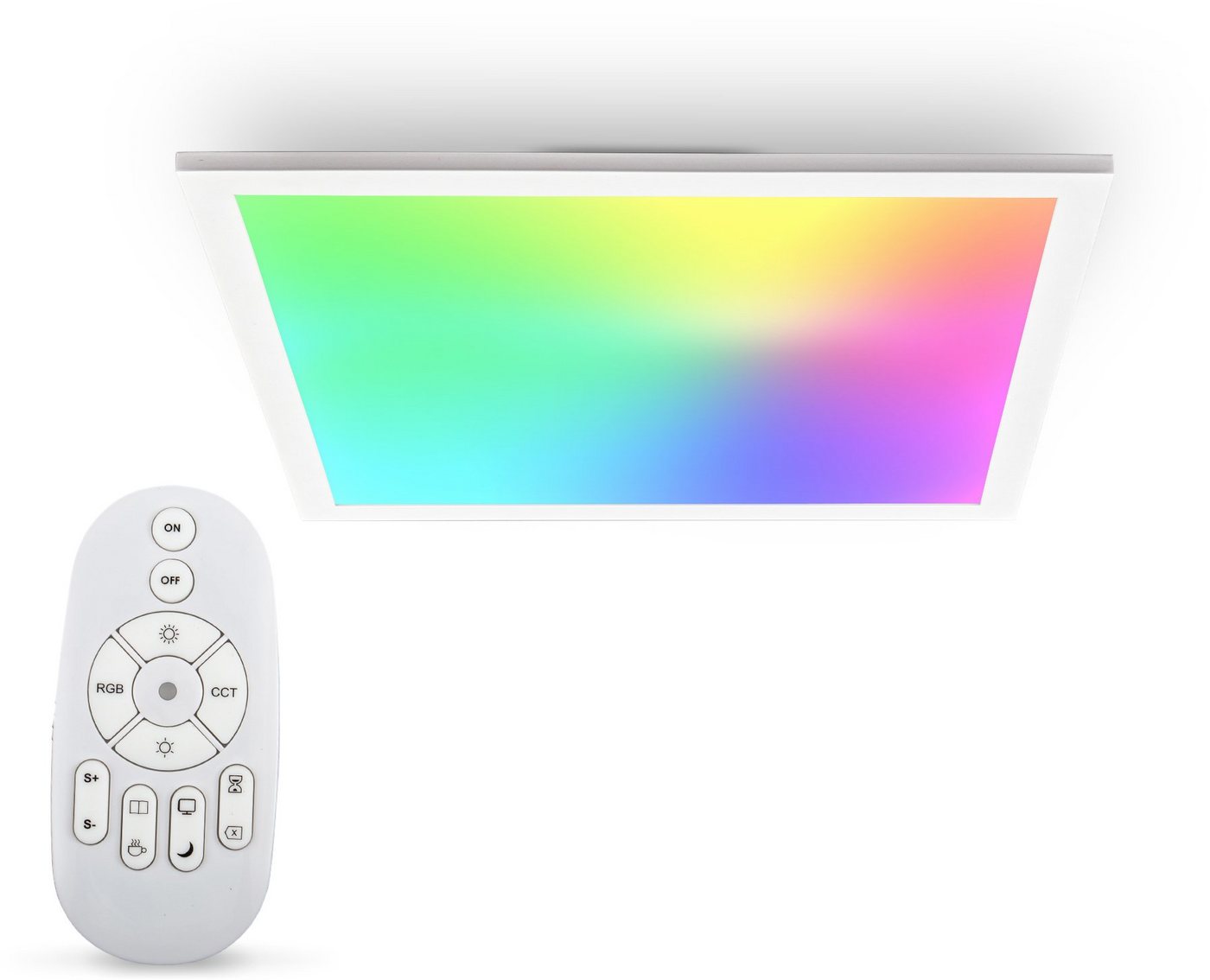 B.K.Licht Deckenleuchte, LED fest integriert, LED Panel, Farbtemp. stufenlos einstellbar, dimmbar, Fernbedienung von B.K.Licht