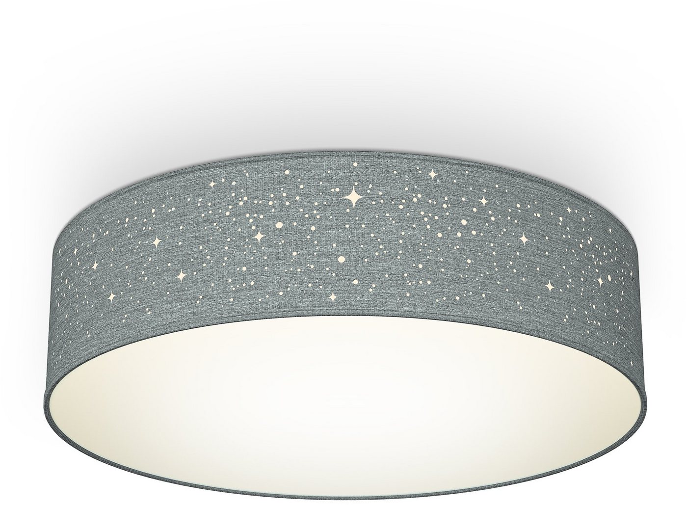 B.K.Licht LED Deckenleuchte, ohne Leuchtmittel, Warmweiß, Deckenlampe, Textil Lampenschirm, E27, Schlafzimmer, Wohnzimmer von B.K.Licht