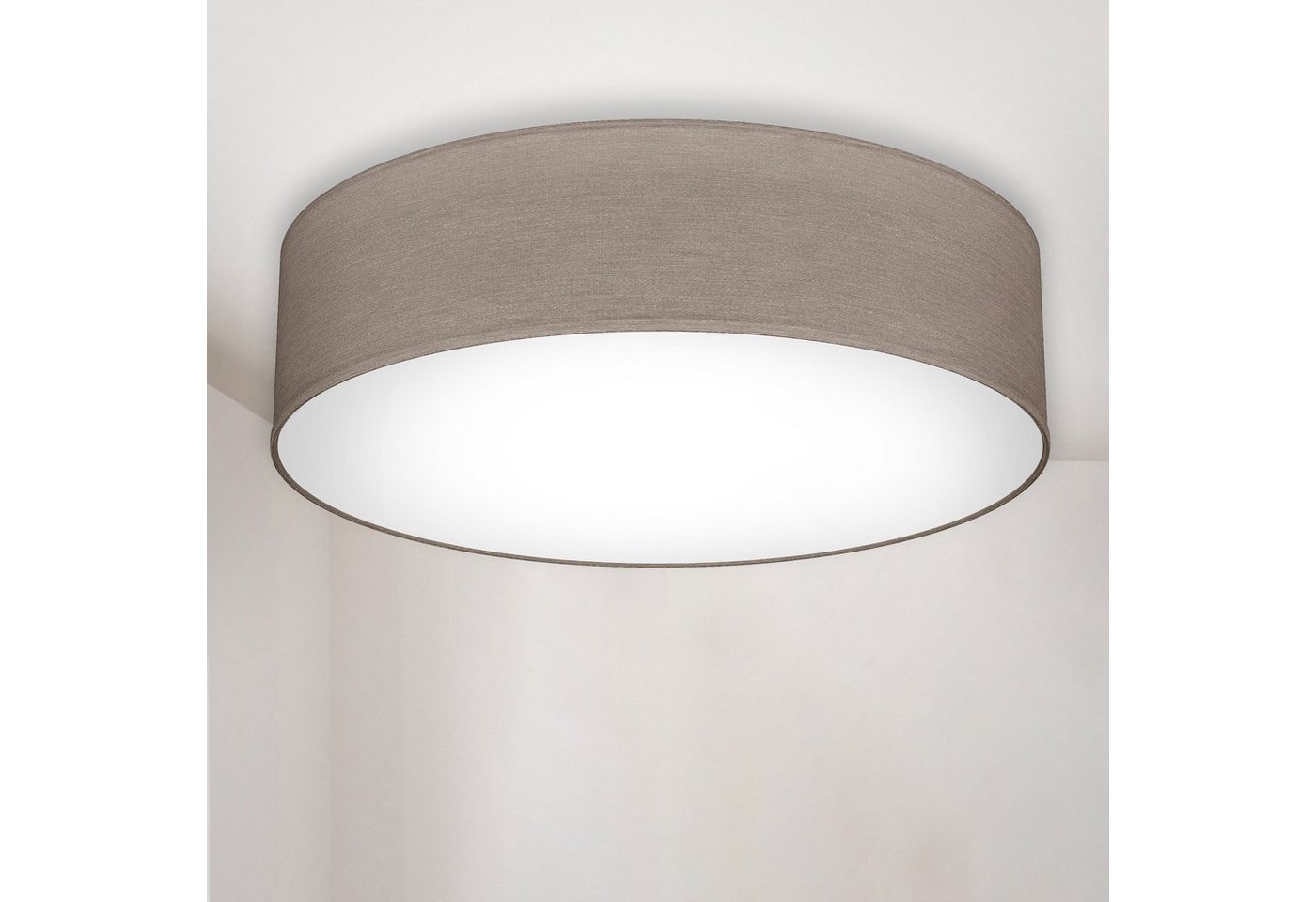 B.K.Licht LED Deckenleuchte, ohne Leuchtmittel, Warmweiß, Deckenlampe, Textil Lampenschirm, E27, Schlafzimmer, Wohnzimmer B.K.Licht LED Deckenleuchte, ohne Leuchtmittel, Warmweiß, Deckenlampe, Textil Lampenschirm, E27, Schlafzimmer, Wohnzimmer von B.K.Licht