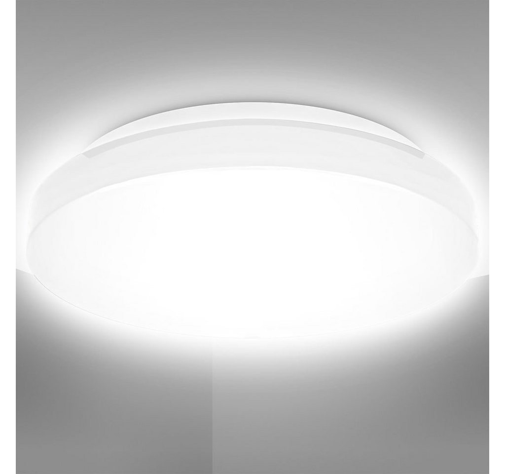 B.K.Licht Deckenleuchte LED Deckenlampe Ø22cm Badezimmer weiß - BKL1295, LED fest integriert, Neutralweiß, moderne Badezimmerlampe Decke Leuchtmittel 10W 900lm 4000K Flur Küche von B.K.Licht