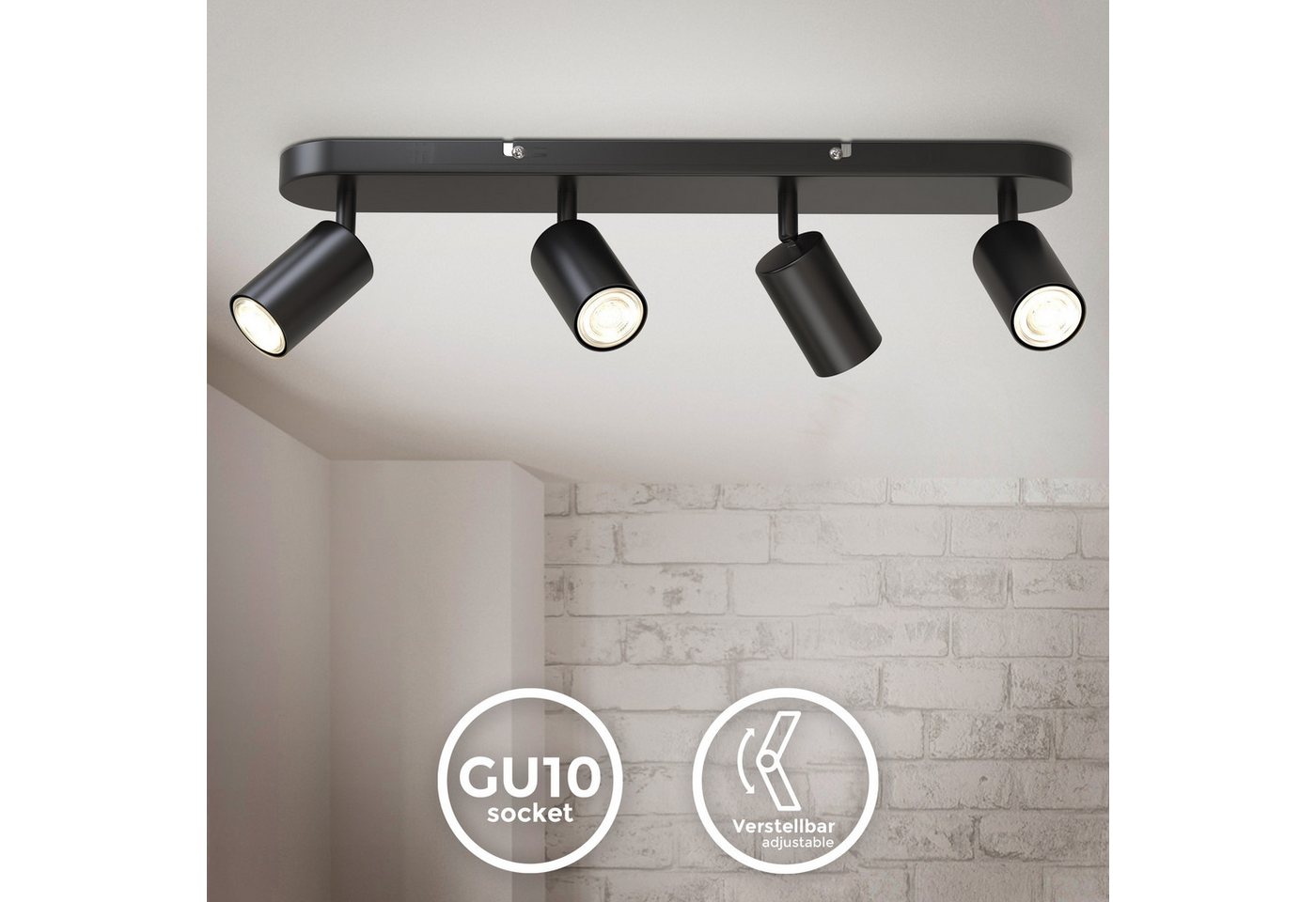 B.K.Licht Deckenleuchte LED Deckenlampe Wandleuchte Wohnzimmer, ohne Leuchtmittel, 1-flammig Lampe Wand Decke 230V Fassung GU10 Retro-Design Wohnzimmer B.K.Licht Deckenleuchte LED Deckenlampe Wandleuchte Wohnzimmer, ohne Leuchtmittel, 1-flammig Lampe Wand Decke 230V Fassung GU10 Retro-Design Wohnzimmer von B.K.Licht