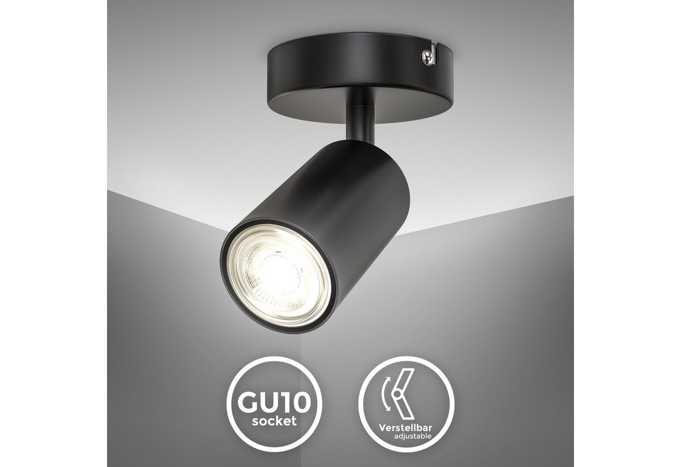 B.K.Licht Deckenleuchte LED Deckenlampe Wandleuchte Wohnzimmer, ohne Leuchtmittel, 1-flammig Lampe Wand Decke 230V Fassung GU10 Retro-Design Wohnzimmer B.K.Licht Deckenleuchte LED Deckenlampe Wandleuchte Wohnzimmer, ohne Leuchtmittel, 1-flammig Lampe Wand Decke 230V Fassung GU10 Retro-Design Wohnzimmer von B.K.Licht