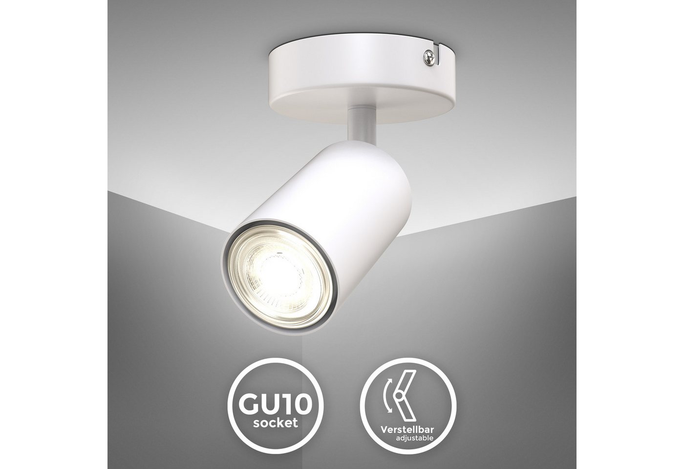 B.K.Licht Deckenleuchte LED Deckenlampe Wandleuchte Wohnzimmer, ohne Leuchtmittel, 1-flammig Lampe Wand Decke 230V Fassung GU10 Retro-Design Wohnzimmer B.K.Licht Deckenleuchte LED Deckenlampe Wandleuchte Wohnzimmer, ohne Leuchtmittel, 1-flammig Lampe Wand Decke 230V Fassung GU10 Retro-Design Wohnzimmer von B.K.Licht