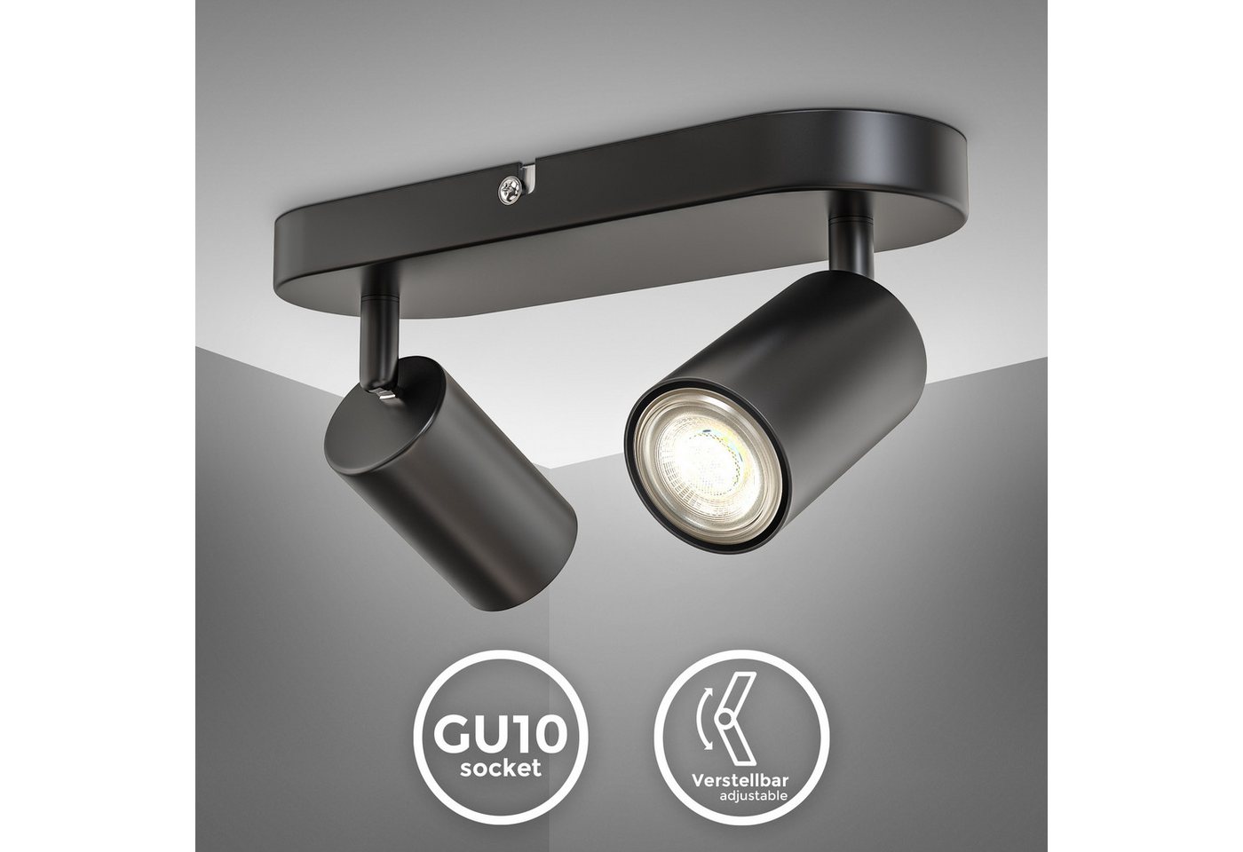 B.K.Licht Deckenleuchte LED Deckenlampe Wandleuchte Wohnzimmer, ohne Leuchtmittel, 1-flammig Lampe Wand Decke 230V Fassung GU10 Retro-Design Wohnzimmer B.K.Licht Deckenleuchte LED Deckenlampe Wandleuchte Wohnzimmer, ohne Leuchtmittel, 1-flammig Lampe Wand Decke 230V Fassung GU10 Retro-Design Wohnzimmer von B.K.Licht
