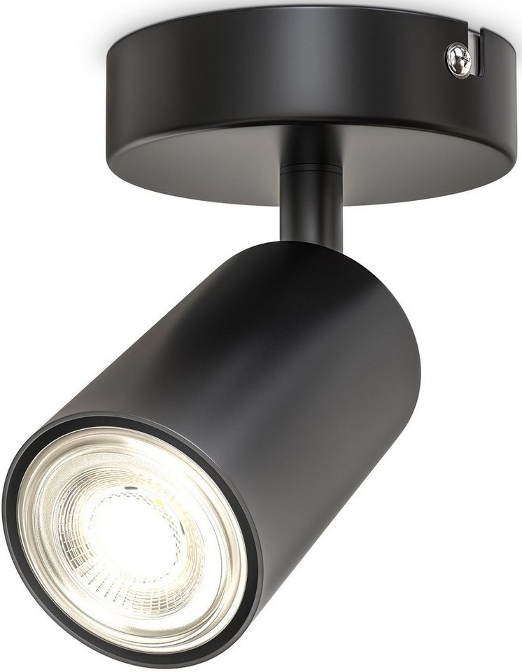 B.K.Licht Deckenspot, ohne Leuchtmittel, 1-flammige Spotlampe, schwenkbar, drehbar, schwarz, ohne Leuchtmittel von B.K.Licht