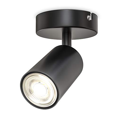 B.K.Licht - Wandleuchte Innen, schwenkbar, GU10 Fassung, max. 9 Watt, Wandlampe innen, Wandstrahler, Wandlicht, Wandbeleuchtung, Schlafzimmer, Flurlampe, Wall Light, 9x9 cm, Schwarz von B.K.Licht