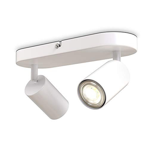 B.K.Licht - Deckenlampe schwenkbar, GU10 Fassung, max. 5 Watt, Deckenleuchte, Lampe, Wohnzimmerlampe, Schlafzimmerlampe, Küchenlampe, Deckenstrahler, Deckenbeleuchtung, 27x6x9 cm, Weiß B.K.Licht - Deckenlampe schwenkbar, GU10 Fassung, max. 5 Watt, Deckenleuchte, Lampe, Wohnzimmerlampe, Schlafzimmerlampe, Küchenlampe, Deckenstrahler, Deckenbeleuchtung, 27x6x9 cm, Weiß von B.K.Licht
