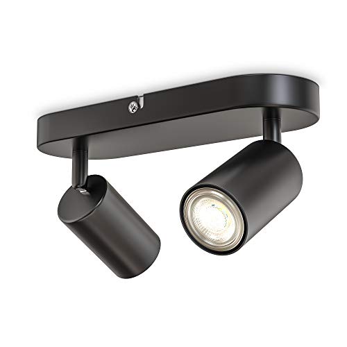 B.K.Licht - Deckenlampe schwenkbar, GU10 Fassung, max. 9 Watt, Deckenleuchte, Lampe, Wohnzimmerlampe, Schlafzimmerlampe, Küchenlampe, Deckenstrahler, Deckenbeleuchtung, 27x6x9 cm, Schwarz B.K.Licht - Deckenlampe schwenkbar, GU10 Fassung, max. 9 Watt, Deckenleuchte, Lampe, Wohnzimmerlampe, Schlafzimmerlampe, Küchenlampe, Deckenstrahler, Deckenbeleuchtung, 27x6x9 cm, Schwarz von B.K.Licht