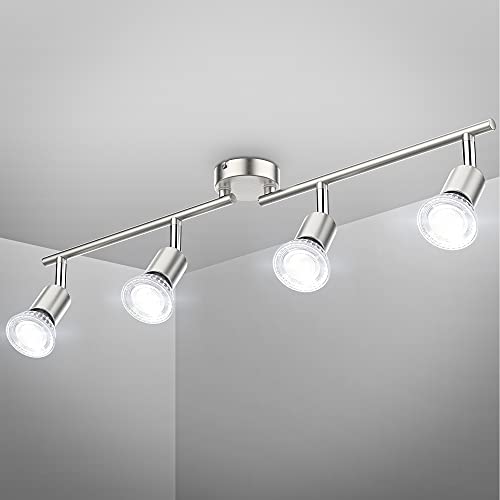 B.K.Licht - LED Deckenlampe schwenkbar, neutralweiße Lichtfarbe, je 5 Watt, 400 Lumen, Deckenleuchte, LED Lampe, Wohnzimmerlampe, Schlafzimmerlampe, Küchenlampe, 60,5x10,5 cm, Matt-Nickel B.K.Licht - LED Deckenlampe schwenkbar, neutralweiße Lichtfarbe, je 5 Watt, 400 Lumen, Deckenleuchte, LED Lampe, Wohnzimmerlampe, Schlafzimmerlampe, Küchenlampe, 60,5x10,5 cm, Matt-Nickel von B.K.Licht