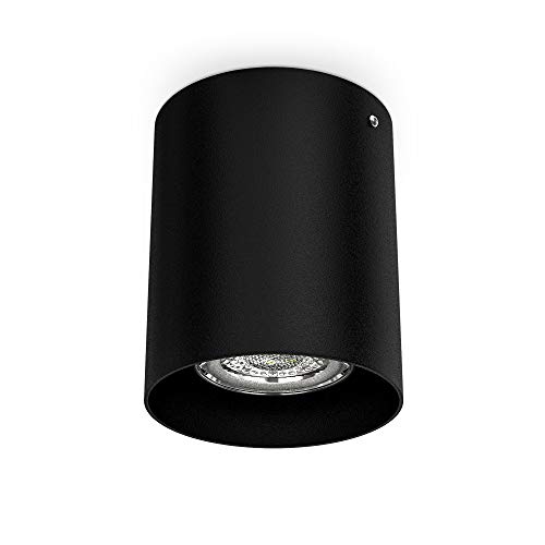 B.K.Licht - Aufbauspot GU10 Fassung, max. 50 Watt, rund, Deckenlampe, Deckenstrahler, Spot, Aufbauleuchte, Aufputzleuchte, Deckenspot, Spotlight, Deckenbeleuchtung, Aufbaulampe, 8x9,5 cm, Schwarz B.K.Licht - Aufbauspot GU10 Fassung, max. 50 Watt, rund, Deckenlampe, Deckenstrahler, Spot, Aufbauleuchte, Aufputzleuchte, Deckenspot, Spotlight, Deckenbeleuchtung, Aufbaulampe, 8x9,5 cm, Schwarz von B.K.Licht