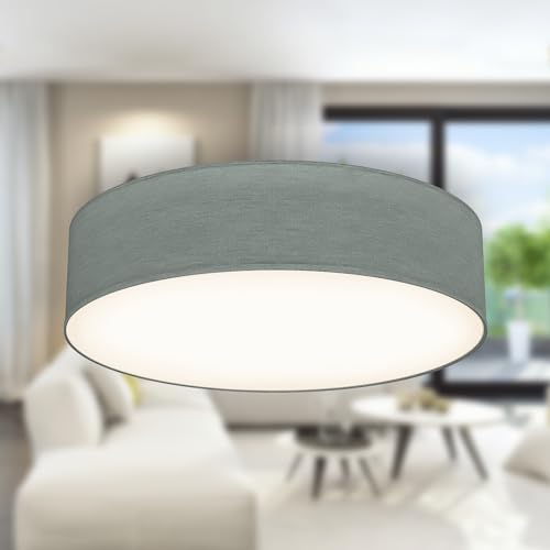 B.K.Licht - Deckenlampe mit Lampenschirm aus Stoff, E27 Fassung, max. 40 Watt, Deckenleuchte, Lampe, Wohnzimmerlampe, Schlafzimmerlampe, Küchenlampe, Deckenbeleuchtung, 38x10 cm, Grau B.K.Licht - Deckenlampe mit Lampenschirm aus Stoff, E27 Fassung, max. 40 Watt, Deckenleuchte, Lampe, Wohnzimmerlampe, Schlafzimmerlampe, Küchenlampe, Deckenbeleuchtung, 38x10 cm, Grau von B.K.Licht