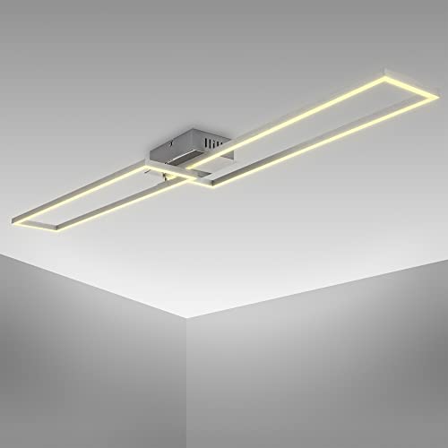 B.K.Licht - LED Deckenlampe schwenkbar, warmweiße Lichtfarbe, 40 Watt, 4000 Lumen, Deckenleuchte, LED Lampe, Wohnzimmerlampe, Schlafzimmerlampe, Küchenlampe, 110x24,8x8 cm, Chrom-Alu B.K.Licht - LED Deckenlampe schwenkbar, warmweiße Lichtfarbe, 40 Watt, 4000 Lumen, Deckenleuchte, LED Lampe, Wohnzimmerlampe, Schlafzimmerlampe, Küchenlampe, 110x24,8x8 cm, Chrom-Alu von B.K.Licht