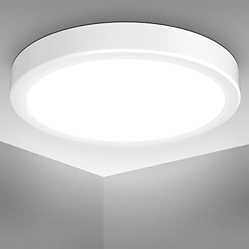 B.K.Licht - LED Deckenlampe mit neutralweißer Lichtfarbe, 18 Watt, 2000 Lumen, LED Deckenleuchte, Lampe, Wohnzimmerlampe, Schlafzimmerlampe, Küchenlampe, Deckenbeleuchtung, 28x4 cm, Weiß von B.K.Licht