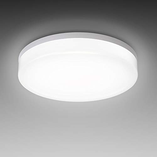 B.K.Licht - Deckenlampe für das Bad mit neutralweißer Lichtfarbe, IP54, 13 Watt, 1600 Lumen, LED Deckenleuchte, LED Lampe, Badlampe, Badezimmerlampe, Küchenlampe, Feuchtraumleuchte, 22x5,4 cm, Weiß von B.K.Licht