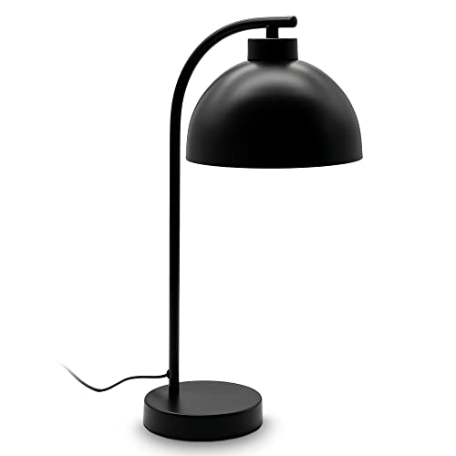 B.K.Licht - Nachttischlampe mit Kabelschalter, E14 Fassung, max. 25 Watt, Tischlampe, Lampe, Schreibtischlampe, Tischleuchte, Bürolampe, Leselampe, Leselicht, 24x12x44 cm, Schwarz von B.K.Licht