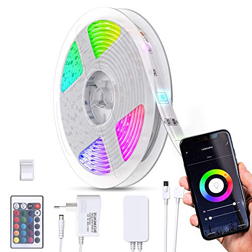 B.K.Licht - LED Strip 5m smart via App- und Sprachsteuerung, Fernbedienung, buntes RGB Licht, Smart Home LED Streifen, Leiste, Gaming Deko, Party Deko, Band, Lichtleiste, 5x1x0,3 cm B.K.Licht - LED Strip 5m smart via App- und Sprachsteuerung, Fernbedienung, buntes RGB Licht, Smart Home LED Streifen, Leiste, Gaming Deko, Party Deko, Band, Lichtleiste, 5x1x0,3 cm von B.K.Licht