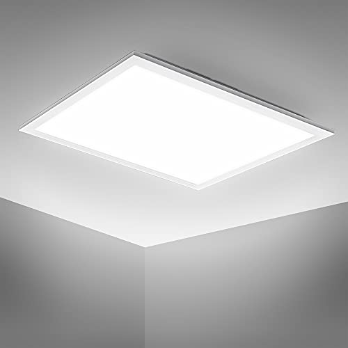 B.K.Licht - LED Deckenlampe ultraflach, neutralweiße Lichtfarbe, 12 Watt, 2200 Lumen, LED Panel, LED Deckenleuchte, LED Lampe, Wohnzimmerlampe, Schlafzimmerlampe, Küchenlampe, 29,5x29,5x5,5 cm, Weiß von B.K.Licht