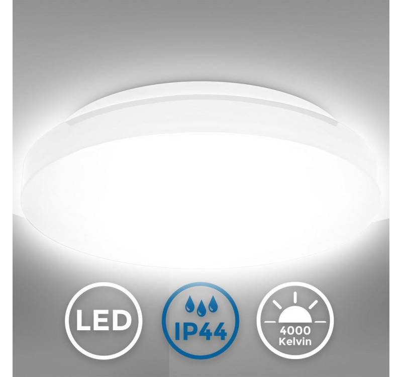 B.K.Licht LED Deckenleuchte LED Deckenlampe Ø22cm Badezimmer weiß - BKL1295, LED fest integriert, 2700K - Extra-Warmweiß, moderne Badezimmerlampe Decke Leuchtmittel 10W 900lm 4000K neutralweiß von B.K.Licht